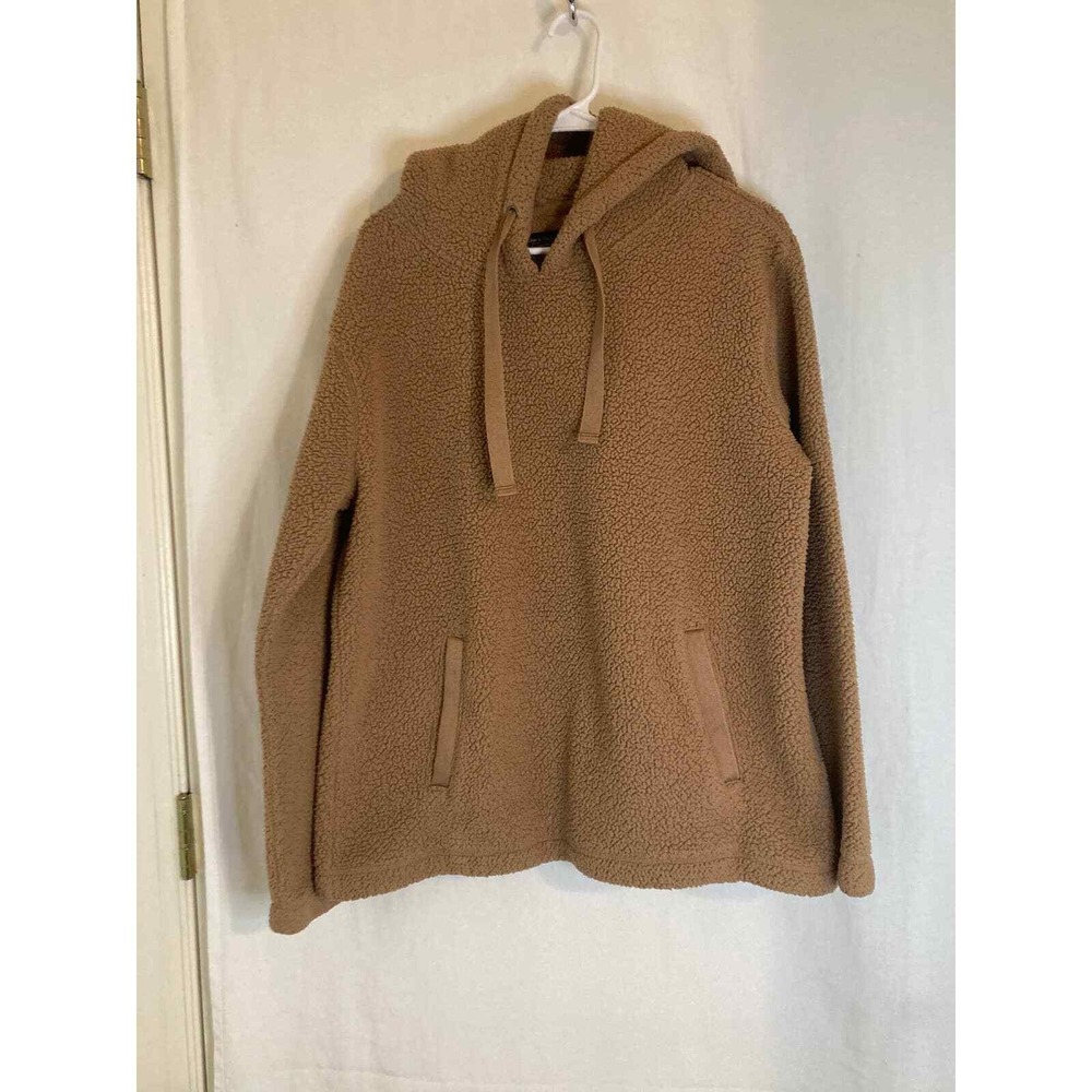 Abercrombie‎ & Fitch Womens Soft Sherpa Hoodie Pullover Sweatshirt Brown